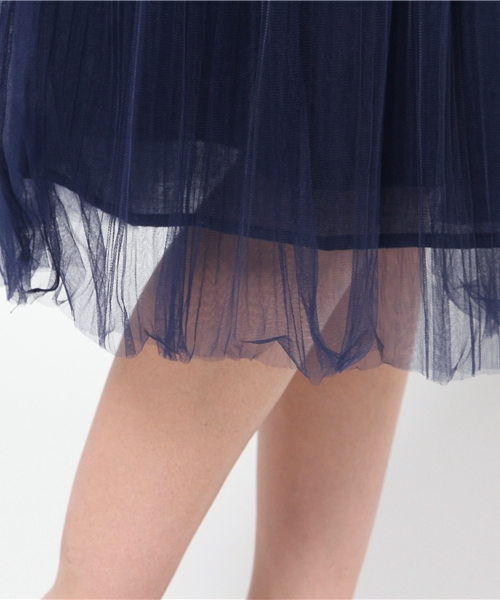 DouDou（ドゥドゥ）の「【DouDou】チュールレースロングスカート（スカート・レディース・ネイビー/カーキ・FREE）」の8枚目の写真