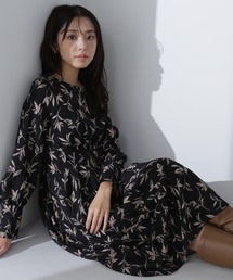 NATURAL BEAUTY BASIC | ドリップフラワープリントワンピース(ワンピース)