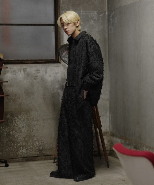 G.O.C(ジーオーシー)の「フリンジ ジャガード ワイド パンツ(スラックス・メンズ・ブラック・MEDIUM/LARGE)」の4枚目の写真