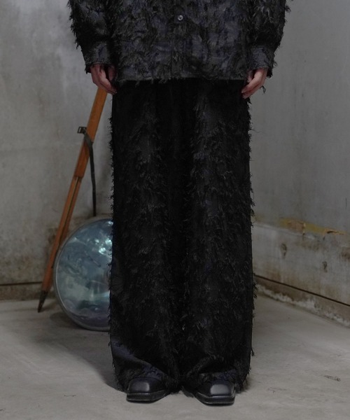G.O.C(ジーオーシー)の「フリンジ ジャガード ワイド パンツ(スラックス・メンズ・ブラック・MEDIUM/LARGE)」の12枚目の写真