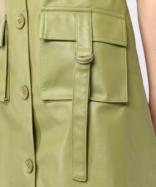 SPIRALGIRL(スパイラルガール)の「2way合皮ベストワンピース(ワンピース・レディース・グリーン/ホワイト/ブラック・FREE)」の19枚目の写真