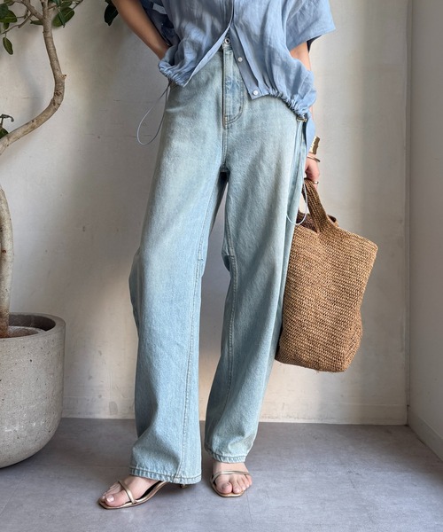 センターラインデニムカーブパンツ（デニムパンツ）｜DouDou
