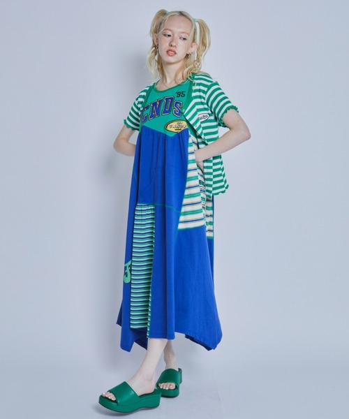 Candy Stripper（キャンディストリッパー）の「CNDS PATCHWORK ワンピース（ワンピース・レディース・パープル/グリーン/ピンク・2）」の4枚目の写真
