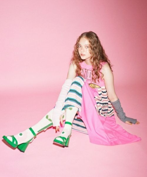 Candy Stripper（キャンディストリッパー）の「CNDS PATCHWORK ワンピース（ワンピース・レディース・パープル/グリーン/ピンク・2）」の6枚目の写真