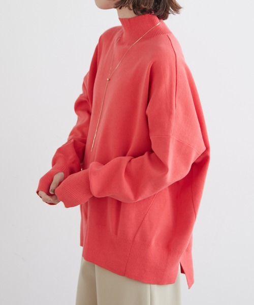 Omekashi（オメカシ）の「総針ハイネックニットプルオーバー（ニット/セーター・レディース・ブラック/グレー/オフホワイト/オレンジ・FREE）」の4枚目の写真