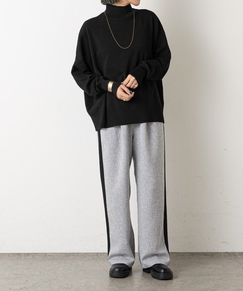 Omekashi（オメカシ）の「総針ハイネックニットプルオーバー（ニット/セーター・レディース・ブラック/グレー/オフホワイト/オレンジ・FREE）」の19枚目の写真