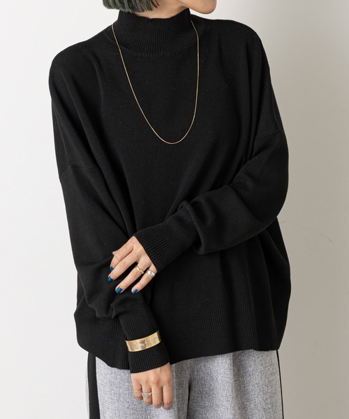 Omekashi（オメカシ）の「総針ハイネックニットプルオーバー（ニット/セーター・レディース・ブラック/グレー/オフホワイト/オレンジ・FREE）」の15枚目の写真