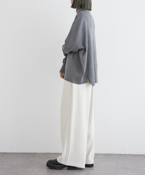 Omekashi（オメカシ）の「総針ハイネックニットプルオーバー（ニット/セーター・レディース・ブラック/グレー/オフホワイト/オレンジ・FREE）」の7枚目の写真