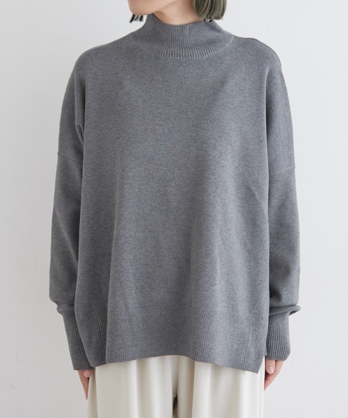 Omekashi（オメカシ）の「総針ハイネックニットプルオーバー（ニット/セーター・レディース・ブラック/グレー/オフホワイト/オレンジ・FREE）」の8枚目の写真