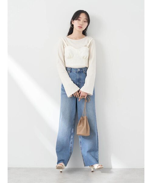 earth music&ecology（アースミュージックアンドエコロジー）の「エンボスフラワービスチェ（ベスト・レディース・ブラック/アイボリー・FREE）」の17枚目の写真