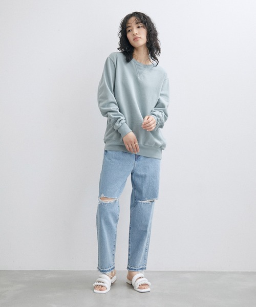 REMI RELIEF（レミレリーフ）の「【REMI RELIEF】スウェットクルー（スウェット・レディース・ライトグリーン/グレー/サックスブルー・M）」の11枚目の写真