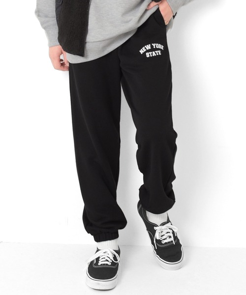 GLAZOS（グラソス）の「[テーパード]裏毛・カレッジプリントパンツ【セットアップ対応】（その他パンツ・キッズ・オートミール/ブラック/グレー・160cm/170cm/150cm/140cm）」の2枚目の写真