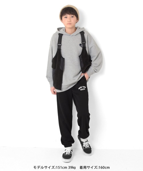 GLAZOS（グラソス）の「[テーパード]裏毛・カレッジプリントパンツ【セットアップ対応】（その他パンツ・キッズ・オートミール/ブラック/グレー・160cm/170cm/150cm/140cm）」の7枚目の写真