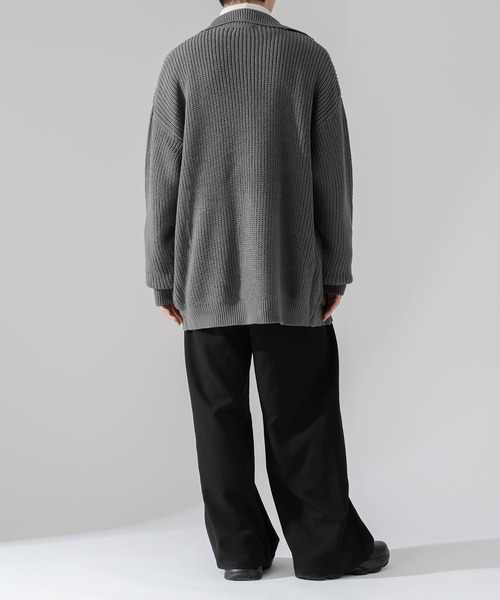 Adoon plain（アドーンプレーン）の「【Adoon plain】ルーズドライバーズニット（ニット/セーター・メンズ・ブラック/グレー・MEDIUM/LARGE）」の22枚目の写真