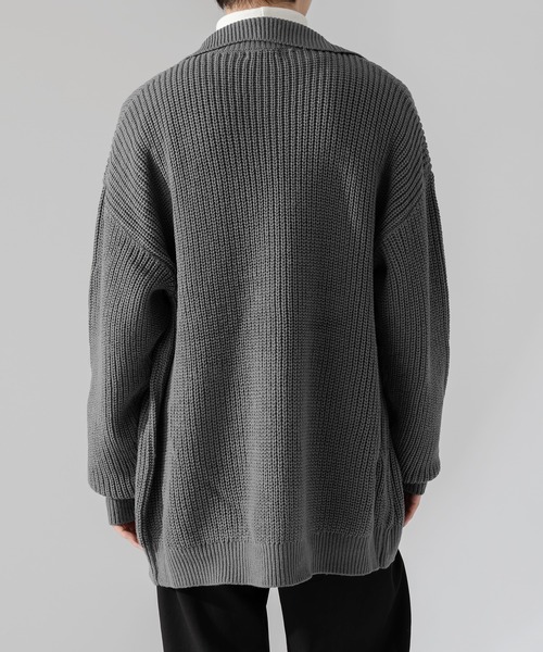 Adoon plain（アドーンプレーン）の「【Adoon plain】ルーズドライバーズニット（ニット/セーター・メンズ・ブラック/グレー・MEDIUM/LARGE）」の19枚目の写真