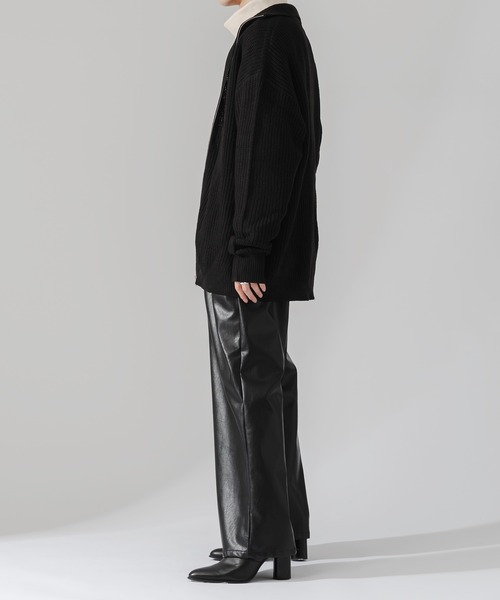 Adoon plain（アドーンプレーン）の「【Adoon plain】ルーズドライバーズニット（ニット/セーター・メンズ・ブラック/グレー・MEDIUM/LARGE）」の9枚目の写真