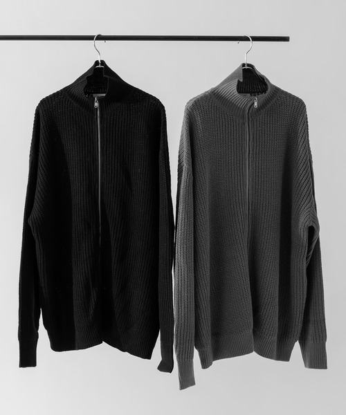 Adoon plain（アドーンプレーン）の「【Adoon plain】ルーズドライバーズニット（ニット/セーター・メンズ・ブラック/グレー・MEDIUM/LARGE）」の8枚目の写真