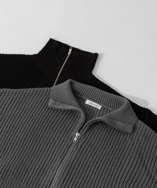Adoon plain（アドーンプレーン）の「【Adoon plain】ルーズドライバーズニット（ニット/セーター・メンズ・ブラック/グレー・MEDIUM/LARGE）」の17枚目の写真