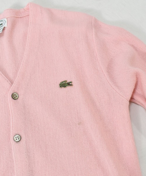 LACOSTE(ラコステ)の「【ヴィンテージ古着】80s IZOD LACOSTE/アイゾッドラコステ アクリルカーディガン USA製(カーディガン/ボレロ・メンズ・ピンク・MEDIUM)」の2枚目の写真