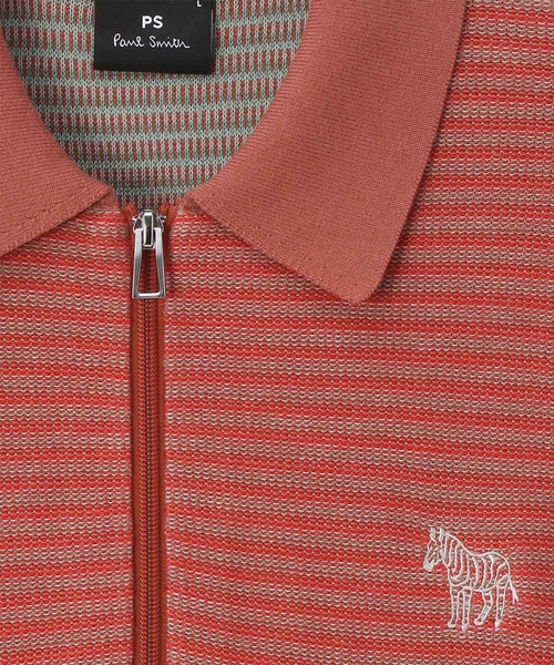 新品・限定品☆ポール・スミス【GOLF】ボーダーポロシャツ☆赤＆茶☆Lサイズ PS Paul Smith（ピーエスポールスミス）の「