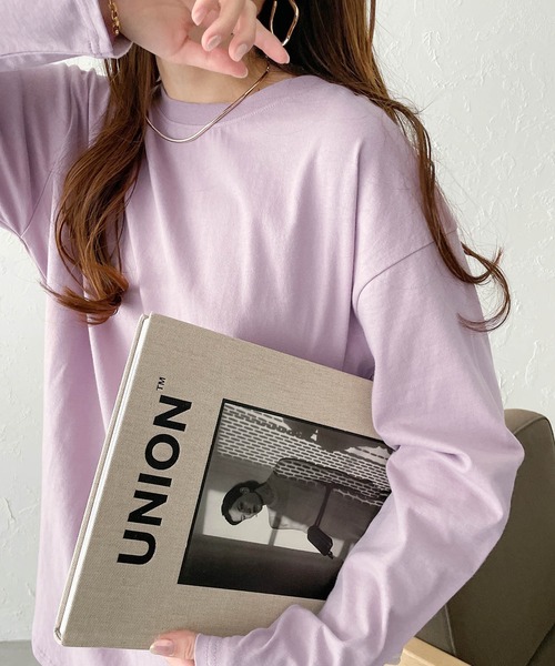 andme(アンドミー)の「汗染み防止加工USAコットン長袖Tシャツ(Tシャツ/カットソー・レディース・ピンク/ターコイズブルー/ブラック/チャコールグレー/オフホワイト/ブラウン/キナリ/ラベンダー・S/M)」の7枚目の写真