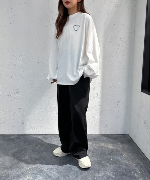 apres jour mignon（アプレジュールミニョン）の「アソートBIGロンT【ZOZOTOWN限定アイテム】（Tシャツ/カットソー・レディース・アイボリー/ブラック/ホワイト系その他2/オフホワイト/ベージュ系その他/ピンク/ホワイト系その他・フリー/X-LARGE）」の22枚目の写真