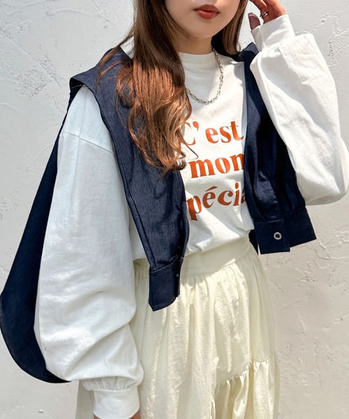 apres jour mignon（アプレジュールミニョン）の「アソートBIGロンT【ZOZOTOWN限定アイテム】（Tシャツ/カットソー・レディース・アイボリー/ブラック/ホワイト系その他2/オフホワイト/ベージュ系その他/ピンク/ホワイト系その他・フリー/X-LARGE）」の8枚目の写真