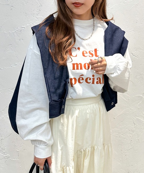 apres jour mignon（アプレジュールミニョン）の「アソートBIGロンT【ZOZOTOWN限定アイテム】（Tシャツ/カットソー・レディース・アイボリー/ブラック/ホワイト系その他2/オフホワイト/ベージュ系その他/ピンク/ホワイト系その他・フリー/X-LARGE）」の9枚目の写真