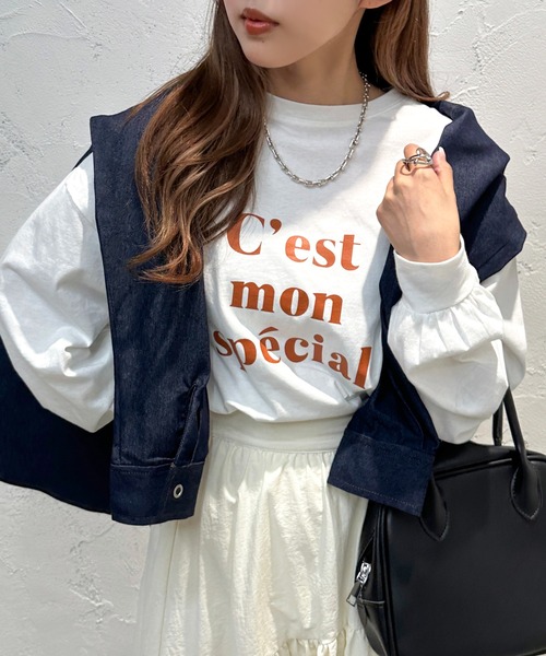 apres jour mignon（アプレジュールミニョン）の「アソートBIGロンT【ZOZOTOWN限定アイテム】（Tシャツ/カットソー・レディース・アイボリー/ブラック/ホワイト系その他2/オフホワイト/ベージュ系その他/ピンク/ホワイト系その他・フリー/X-LARGE）」の10枚目の写真