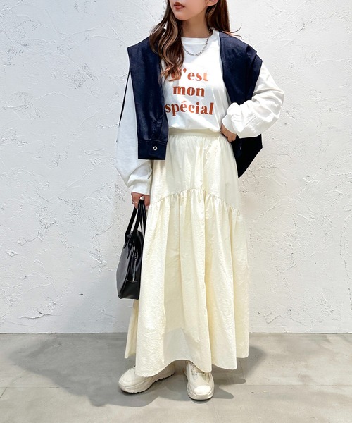 apres jour mignon（アプレジュールミニョン）の「アソートBIGロンT【ZOZOTOWN限定アイテム】（Tシャツ/カットソー・レディース・アイボリー/ブラック/ホワイト系その他2/オフホワイト/ベージュ系その他/ピンク/ホワイト系その他・フリー/X-LARGE）」の12枚目の写真