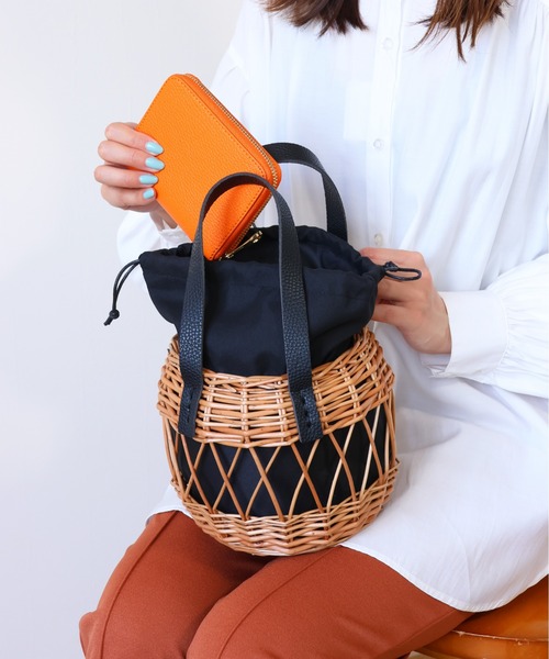 hansry カゴバッグ pearl-black fringe hansry カゴバッグ pearl