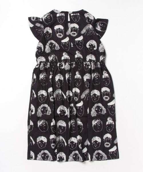 MAKE YOUR DAY（メイクユアデイ）の「いろんな顔総柄ワンピース■150.160cm（ワンピース・キッズ・ベージュ/ブラック・150/160）」の3枚目の写真