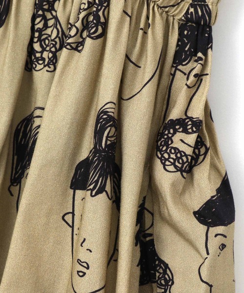MAKE YOUR DAY（メイクユアデイ）の「いろんな顔総柄ワンピース■150.160cm（ワンピース・キッズ・ベージュ/ブラック・150/160）」の11枚目の写真