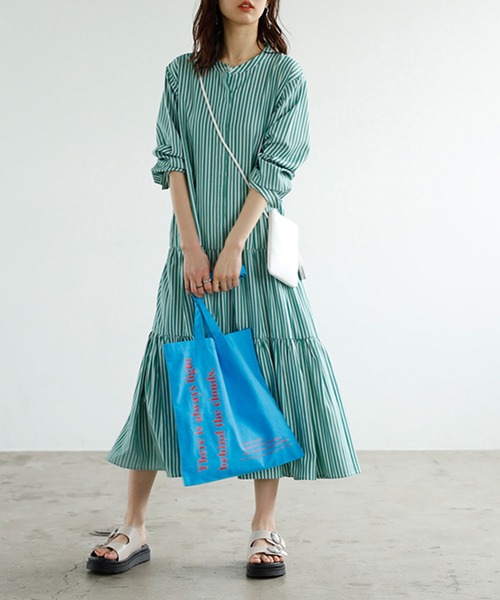 GeeRA(ジーラ)の「2WAYティアードシャツワンピース(ワンピース・レディース・ブルー/グリーン・LARGE/MEDIUM)」の10枚目の写真