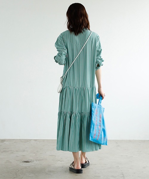 GeeRA(ジーラ)の「2WAYティアードシャツワンピース(ワンピース・レディース・ブルー/グリーン・LARGE/MEDIUM)」の12枚目の写真