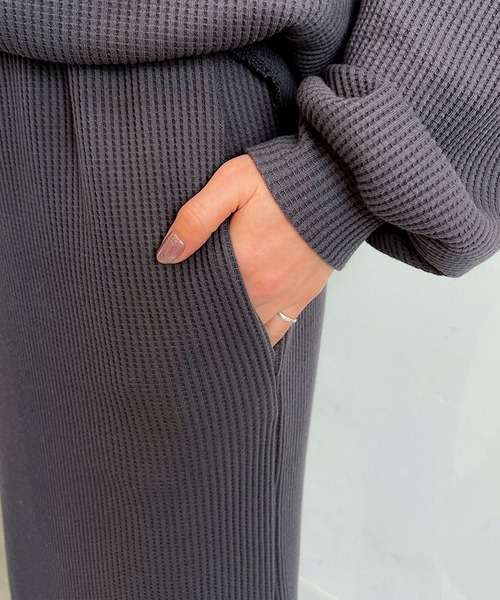 PICHI（ピイチ）の「丈が選べるワッフルタイトスカート（スカート・レディース・アイボリー/チャコール・S/M/M/L）」の10枚目の写真