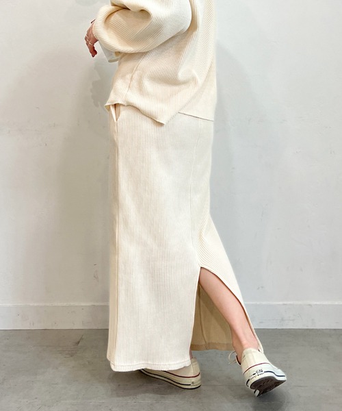 PICHI（ピイチ）の「丈が選べるワッフルタイトスカート（スカート・レディース・アイボリー/チャコール・S/M/M/L）」の21枚目の写真