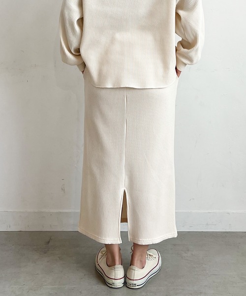 PICHI（ピイチ）の「丈が選べるワッフルタイトスカート（スカート・レディース・アイボリー/チャコール・S/M/M/L）」の17枚目の写真