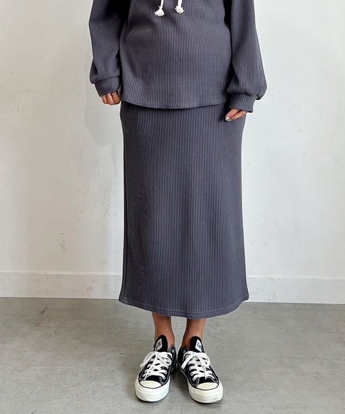 PICHI（ピイチ）の「丈が選べるワッフルタイトスカート（スカート・レディース・アイボリー/チャコール・S/M/M/L）」の12枚目の写真