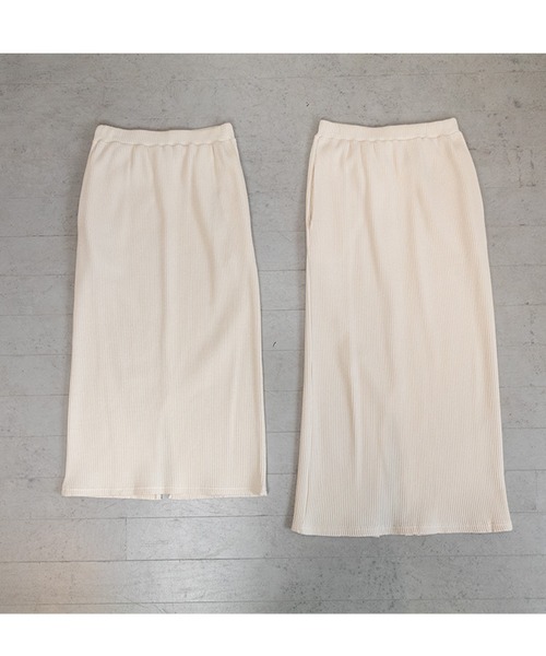 PICHI（ピイチ）の「丈が選べるワッフルタイトスカート（スカート・レディース・アイボリー/チャコール・S/M/M/L）」の9枚目の写真