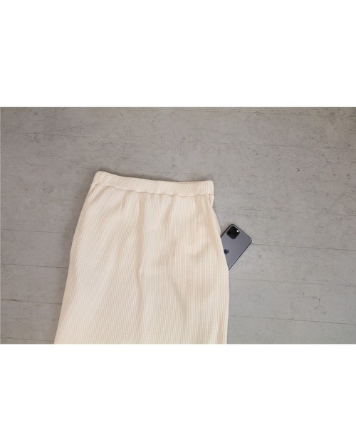 PICHI（ピイチ）の「丈が選べるワッフルタイトスカート（スカート・レディース・アイボリー/チャコール・S/M/M/L）」の6枚目の写真