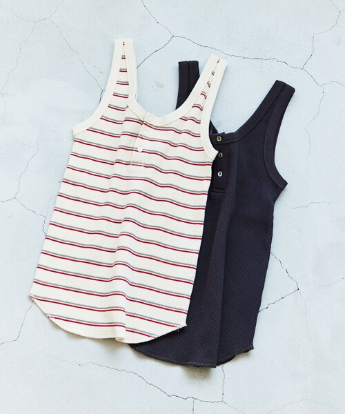 FREAK'S STORE（フリークスストア）の「ワッフルタンクトップ（タンクトップ・レディース・チャコール/ブルー/グリーン/レッド/オフホワイト・ﾌﾘ-）」の12枚目の写真