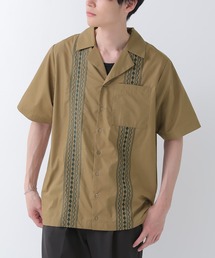 n'OrLABEL | 『幾何学柄刺繍デザイン開襟シャツ』(シャツ/ブラウス)