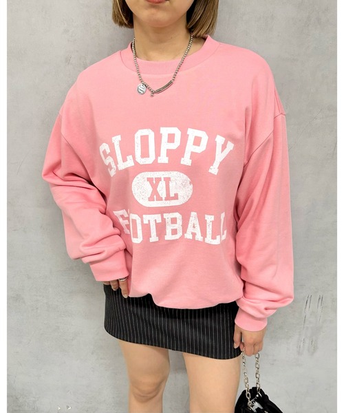 WHO'S WHO gallery（フーズフーギャラリー）の「SLOPPYカレッジロゴクルースウェット（スウェット・レディース・アイボリー/サックスブルー/ピンク/ライトグレー/ネイビー・FREE）」の20枚目の写真