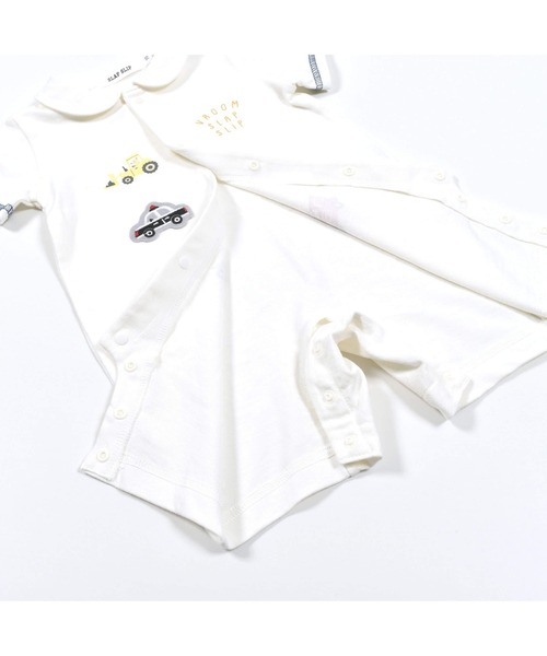 SLAP SLIP BABY（スラップスリップベビー）の「SLAPSLIPBABY/襟付きアニマルくるまプリント半袖ロンパースベビー(60~80cm)（ロンパース・キッズ・ネイビー/ホワイト・60/70/80）」の12枚目の写真