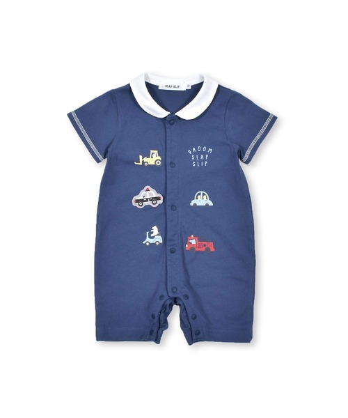 SLAP SLIP BABY（スラップスリップベビー）の「SLAPSLIPBABY/襟付きアニマルくるまプリント半袖ロンパースベビー(60~80cm)（ロンパース・キッズ・ネイビー/ホワイト・60/70/80）」の15枚目の写真