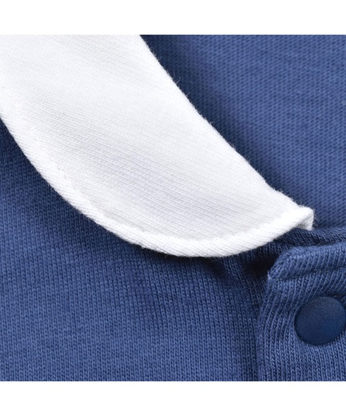 SLAP SLIP BABY（スラップスリップベビー）の「SLAPSLIPBABY/襟付きアニマルくるまプリント半袖ロンパースベビー(60~80cm)（ロンパース・キッズ・ネイビー/ホワイト・60/70/80）」の8枚目の写真