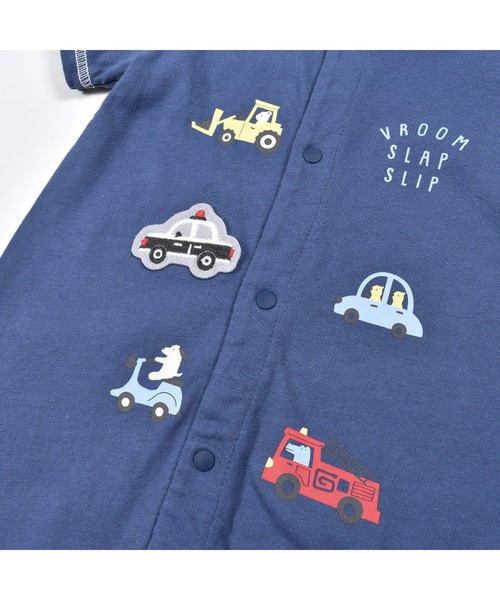 SLAP SLIP BABY（スラップスリップベビー）の「SLAPSLIPBABY/襟付きアニマルくるまプリント半袖ロンパースベビー(60~80cm)（ロンパース・キッズ・ネイビー/ホワイト・60/70/80）」の20枚目の写真