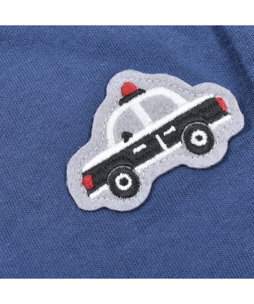 SLAP SLIP BABY（スラップスリップベビー）の「SLAPSLIPBABY/襟付きアニマルくるまプリント半袖ロンパースベビー(60~80cm)（ロンパース・キッズ・ネイビー/ホワイト・60/70/80）」の4枚目の写真