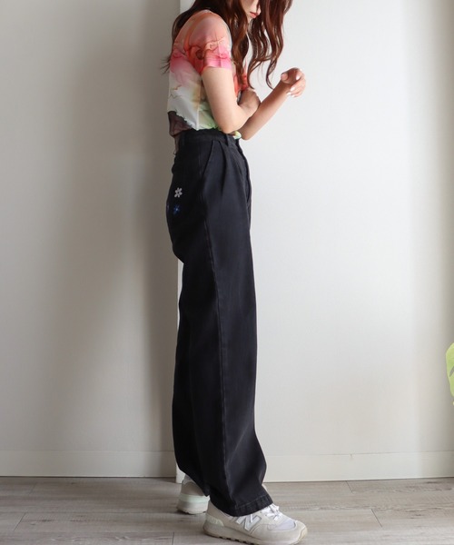 COURO（コウロ）の「アート柄シアーＴシャツ（Tシャツ/カットソー・レディース・パープル系/オレンジ系/グリーン系/ブルー系/グレー系/ピンク/ブルーグレー・M/L）」の22枚目の写真